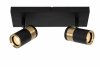 Nowoczesny plafon lampa sufitowa podwójna czarno-złota regulowana tuba na wysięgniku uniwersalna minimalistyczna metalowa GORIK 53909/02/30 Lucide